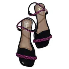 Sandália feminina brilhosa rasteirinha chinelo trança strass feminino