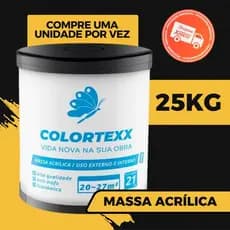Massa Acrílica Premium 25kg Externo & Interno Acabamento Fácil Aplicação - Colortexx branca parede