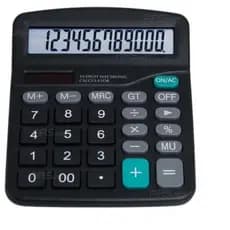 Calculadora com Painel Solar eAcabamento Colorido Opções Preto Azul Rosa para Sala de Aula eTrabalho