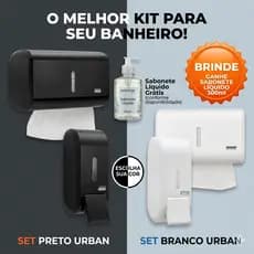 KIT Dispenser Papel Toalha Dispenser Sabonete Saboneteira Líquido Álcool Gel Urban Premisse