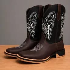 Bota Masculina Country Texana Couro Legítimo Café Delegada Sola Jump