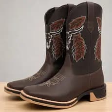 Bota Texana Masculina Sola Jump Country Bico Quadrado Cara De Boi Couro Legítimo Oferta