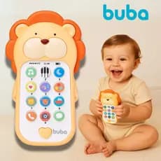 Phone Bilíngue Celular de Atividades Musical Educativo Interativo Brinquedo Para Bebês Buba Leão