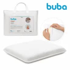 Buba Travesseiro Viscoelástico para Bebê – Espuma Respirável com Capa Protetora Removível Lavável