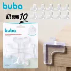 Kit 10 Protetores de Quina Buba Transparente com Adesivo - Segurança para bebês e crianças