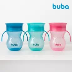 Copo de Treinamento 360 com Alça para bebês Buba 270ml Antivazamento