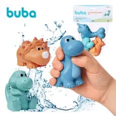 Brinquedos de Banho em Silicone Dino Dinossauros Lavável e Desmontável Buba