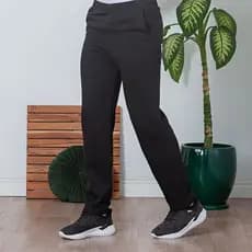 Calça de Moletom Peluciada Masculina Flanelada Reta 3 Bolsos Meia Estação