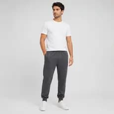 Calça Moletom Jogger Peluciada Masculina Com Punho e Bolsos Meia Estação