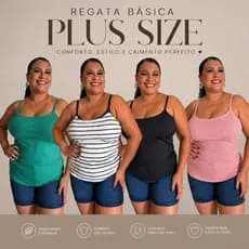 Blusa Regata Feminina Canelada De Alça Com Bojo Plus Size Tamanho EGG