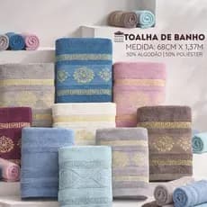 Kit 2 Toalhas de Banho Grande Antália ColorArt Toque Macio 68cmx1,37cm