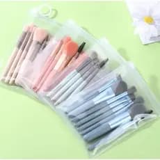 Kit 8 Pincéis Mini Com Estojo lindo Maquiagem Pra Base Blush e sombra para Viagem