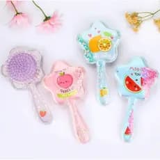 Escova Pente para cabelo Raquete Infantil Com Glitter Multicolorida Floral Animal escova de cabelo