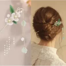 Presilha Palito de Cabelo Dourado Estilo Hanfu Chinês Antigo Clássico Metálico Modelo Aleatório