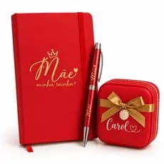 Kit Caderneta Porta Joias Presente Caneta Personalizado Livro