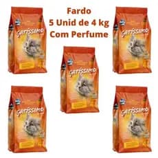 Kit 5un. Areia Sanitária Higiênica Para Gatos Anti Odor Gatíssimo Pacote de 4kg