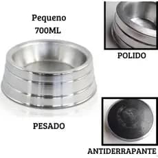 Comedouro ou Bebedouro de Alumínio Pesado Antiderrapante Para Cães e Gatos
