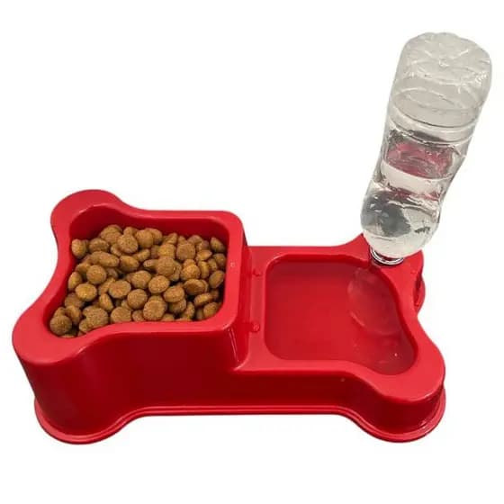 Comedouro/Bebedouro Automático Duplo Para Postura Correta Cães e Gatos 450ml