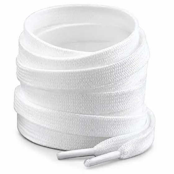 Atacador Cadarço Poliéster  Branco Tênis Masculino Feminino 1,20 Cm 8mm  Envio Imediato