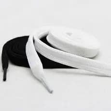 Kit 2 Pares Branco e 2 Pares Preto Atacador Para Todos os Tênis Cadarço Chato De Algodão 1,40 Cm