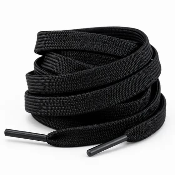 Kit 2 Pares Cadarço Chato De Algodão 1,80 Cm - Preto