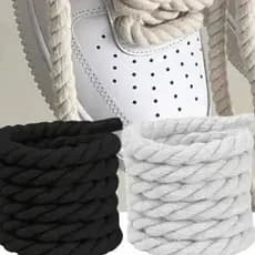 Cadarço Poliéster São Francisco Grosso Trançado Skate Branco ou Preto Unissex 1,20 CM ENVIO IMEDIATO