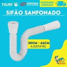 Sifão Universal Tigre Multiuso Flexível Sifão Sanfonado Extensível Para Pia Cozinha Lavatório Tanque