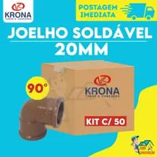 kit 50 unidades joelho cotovelo 90 graus 20mm 1/2 soldavel krona Plastubos