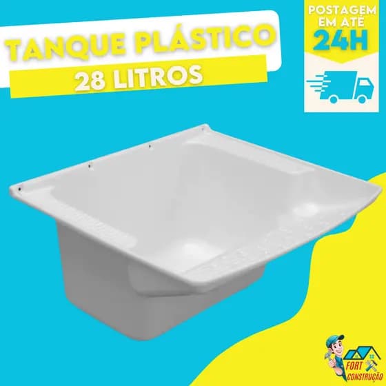 Tanque Plástico De Lavar Roupas 28 Litros Para Lavanderia Preto Brasipla Com Válvula Acoplada