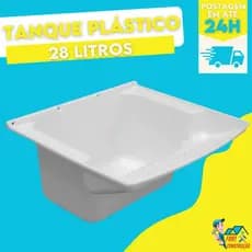 Tanque Plástico De Lavar Roupas 28 Litros Para Lavanderia Preto Brasipla Com Válvula Acoplada