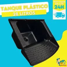 Tanque Plástico De Lavar Roupas Preto 28 Litros Para Lavanderia Brasipla Com Válvula Acoplada