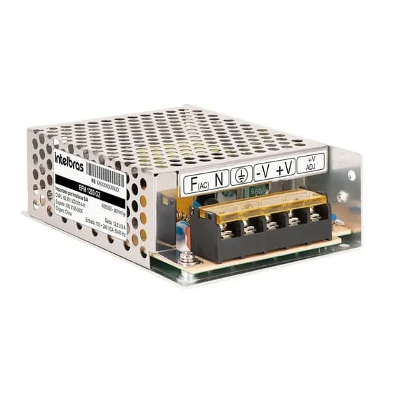 Fonte Chaveada Intelbras EFM 1203 G2 12V 3A Colmeia Antisurto CFTV LED Som Bivolt AC/DC