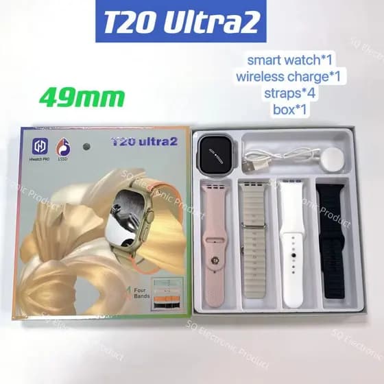2025 T20 Ultra 2 IWO 4 in 1 Série 9 Novo Smartwatch ultra 2 Relógio Inteligente 9 PK T800 KD99
