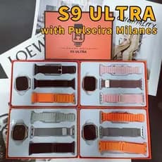 【Free Shipping】2025 S9 Ultra Smart Watch Logon FacebookandwhatApp + Carregamento Sem Fio + BTCalL BTMusic