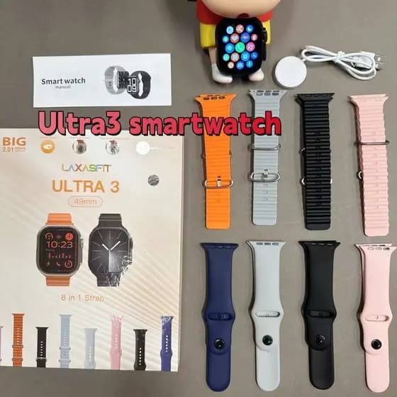 【T20 PRO】Ultra 3 Smartwatch 8 Em 1 Com 8 Alças Para Homens E Mulheres Carregamento De Chamada Sem Fio Bluetooth PK T800