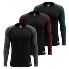 Kit 3 Camisetas Térmicas Masculina Segunda Pele Proteção Solar UV Praia Academia Treino