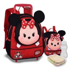 Kit Mochila Pets Disney Lancheira Resistente Infantil Tsum Tsum