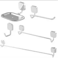 Kit Acessórios 05 Peças Para Banheiro Linea Cromado