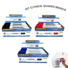 Caneta Pincel Quadro Branco Recarregável Caixa Com 12 Unid.