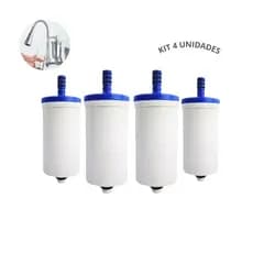 Kit 4 Refil Vela Pro Saúde Filtro De Torneira Pia De Cozinha