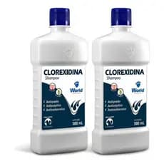 Kit 2 Shampoo Clorexidina World Para Cães Cachorro Gato Pele Antisséptico
