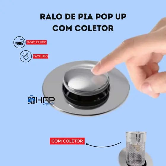 Válvula Pia De Aço Inoxidável POP UP Com Coletor De Resíduos/Filtro Anti-Colog Para Banheira/Banheiro/Lavatorio/Pia