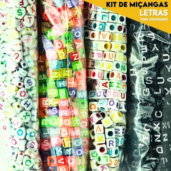 Miçangas Para Pulseira - Letras - C/1000 Peças M43 - NL