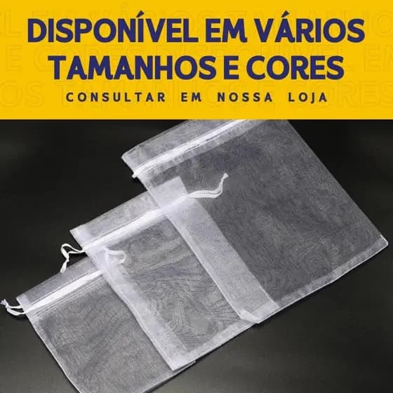 Saco de Organza 17X23/20x30/25x35/30x40cm C/50 Un | Ideal Para Lembrancinhas e Casamentos - NL