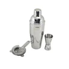 Kit Coqueteleira Coador e Dosador Drinks em Inox 350ml