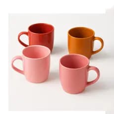 Conjunto 4 Caneca de Ceramica Coloridas Café Chá 270ML