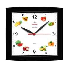 Plashome de Parede Relógio Quadrado Alpha Preto Plashome Fruta Cozinha