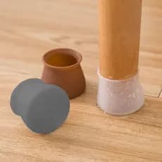 Protetor Pé de Cadeira Silicone Transparente Anti Risco e Ruído para Mesa Kit 8 12 16 24 36 Unidades Redondo