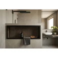 NICHO  DE  PORCELANATO PARA BANHEIRO 80x35 CM DE EMBUTIR NA PAREDE PORTA SHAMPOO