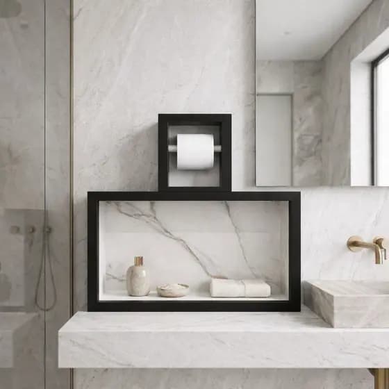 NICHO EM PORCELANATO 60X30CM + PORTA PAPAEL HIGIENCIO ENVIO FULL